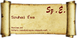 Szuhai Éva névjegykártya